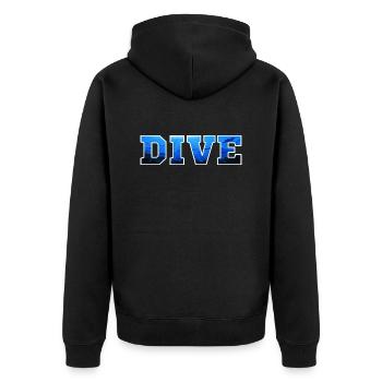 Diving Diver Saying - Unisex Premium Organic Zip Hoodie - black - Back - Nico (187cm)