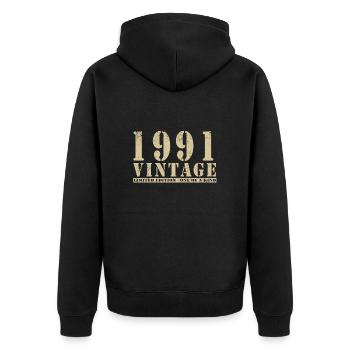 Original 1991 Vintage Vintage anniversaire rétro - Veste à capuche bio Premium Unisexe - noir - Dos - Nico (187cm)