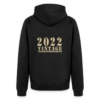 Original 2022 Vintage Vintage anniversaire rétro - Veste à capuche bio Premium Unisexe - noir - Dos - Nico (187cm)