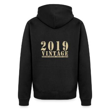 Original 2019 Vintage Vintage anniversaire rétro - Veste à capuche bio Premium Unisexe - noir - Dos - Nico (187cm)
