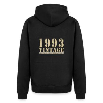 Original 1993 Vintage Vintage anniversaire rétro - Veste à capuche bio Premium Unisexe - noir - Dos - Nico (187cm)
