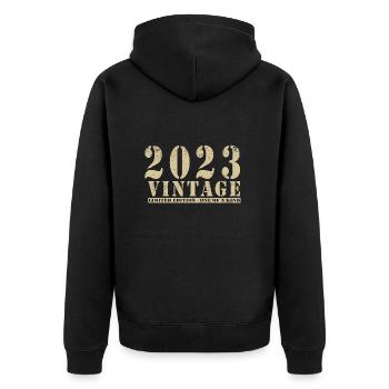 Original 2023 Vintage Vintage anniversaire rétro - Veste à capuche bio Premium Unisexe - noir - Dos - Nico (187cm)