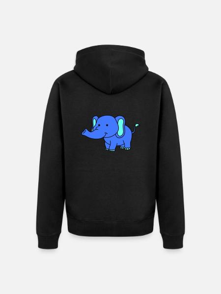 elephant - Unisex Premium Organic Zip Hoodie - black