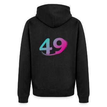 Numéro 49 multicolore - Veste à capuche bio Premium Unisexe - noir - Dos - Nico (187cm)