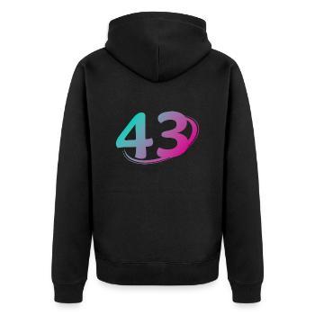 Numéro 43 multicolore - Veste à capuche bio Premium Unisexe - noir - Dos - Nico (187cm)