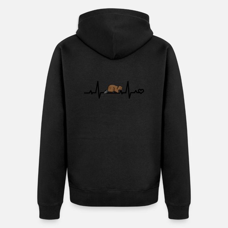 ECG de castor - Veste à capuche bio Premium Unisexe - noir