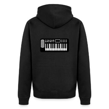 Synthesizer Keyboard Loud Techno DJ Music Party - Unisex Premium Organic Zip Hoodie - black - Back - Nico (187cm)