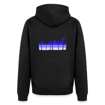 Palm Trees Island Trees Beach Holiday Strip Sea - Unisex Premium Organic Zip Hoodie - black - Back - Nico (187cm)