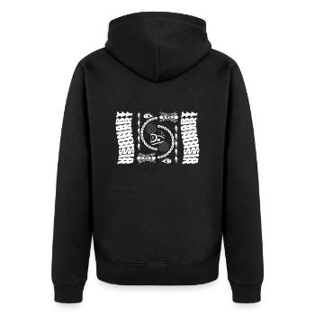 Visionary - Unisex Premium Bio Zip Hoodie - Schwarz - Hinten - Nico (187cm)