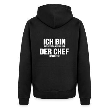 Chien Chien Prairie Propriétaire de chien Promenade de chien Chef de meute - Veste à capuche bio Premium Unisexe - noir - Dos - Nico (187cm)