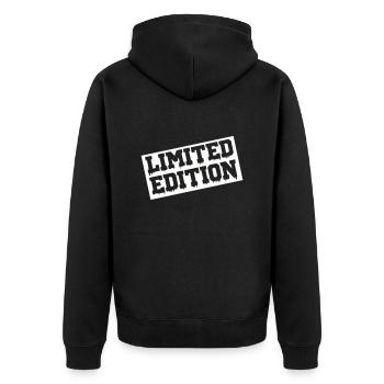Limited Edition - Unisex Premium Organic Zip Hoodie - black - Back - Nico (187cm)