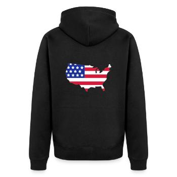 Stars and Stripes of USA, United States of America - Veste à capuche bio Premium Unisexe - noir - Dos - Nico (187cm)