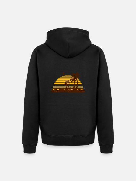 sunset - Unisex Premium Organic Zip Hoodie - black
