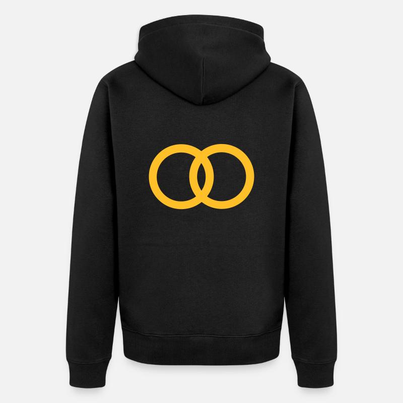 Ringe - Ehe - Hochzeit - Unisex Premium Bio Zip Hoodie - Schwarz