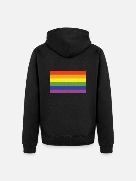 Rainbow Flag - Unisex Premium Organic Zip Hoodie - black