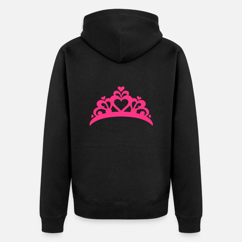 Brautkrone - Unisex Premium Bio Zip Hoodie - Schwarz