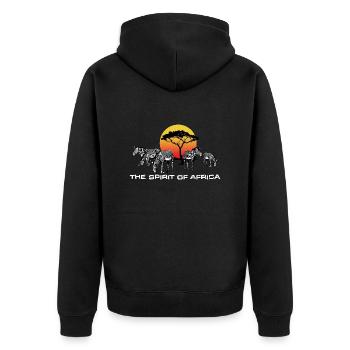 l'Esprit de l'Afrique (zèbres) - Veste à capuche bio Premium Unisexe - noir - Dos - Nico (187cm)