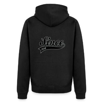 Birthday - Since 2011 - Unisex Premium Organic Zip Hoodie - black - Back - Nico (187cm)