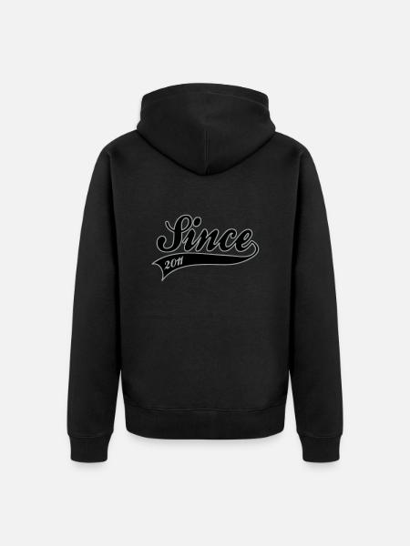 Birthday - Since 2011 - Unisex Premium Organic Zip Hoodie - black