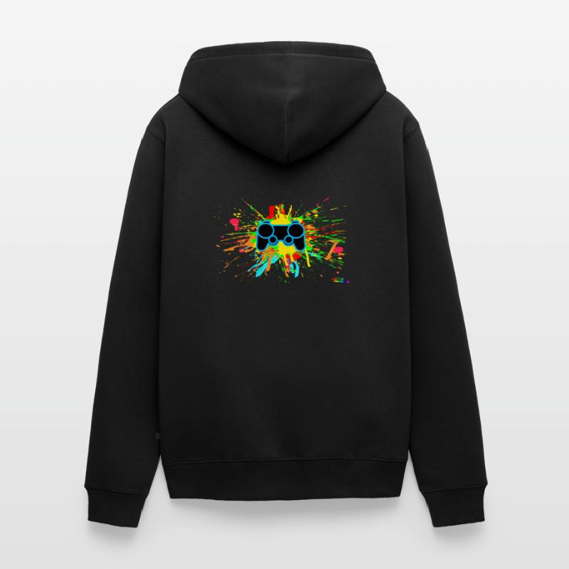 Graffiti-Controller Splatter Unisex Premium Bio Zip Hoodie