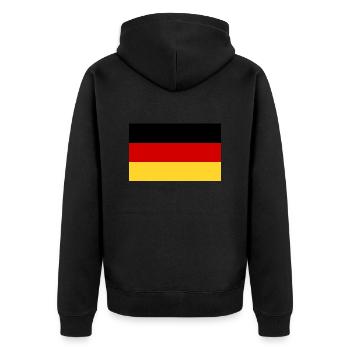 German Flag - Unisex Premium Organic Zip Hoodie - black - Back - Nico (187cm)
