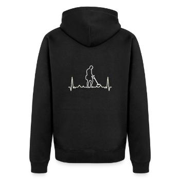 Sondengänger mit Metalldetektor - Unisex Premium Bio Zip Hoodie - Schwarz - Hinten - Nico (187cm)