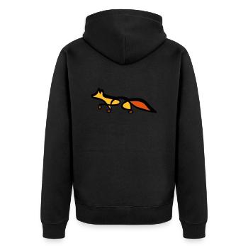 Fox - Line Art - Choose your colour - Unisex Premium Bio Zip Hoodie - Schwarz - Hinten - Nico (187cm)