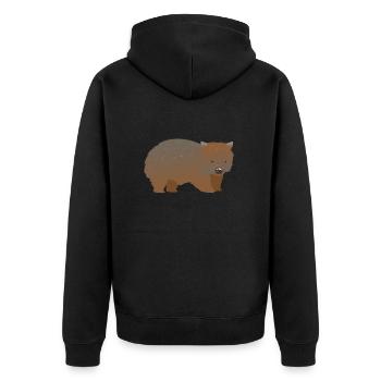 Wombat brun au nez poilu - Veste à capuche bio Premium Unisexe - noir - Dos - Nico (187cm)