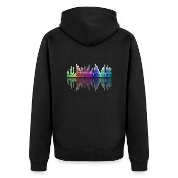 Sound, Schwingung - Unisex Premium Bio Zip Hoodie - Schwarz - Hinten - Nico (187cm)