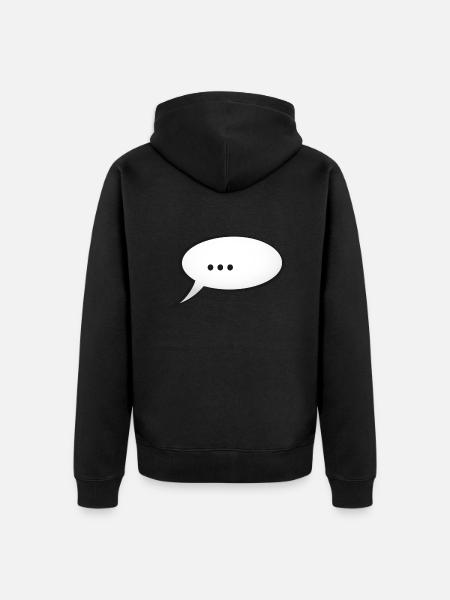 speech bubble - Unisex Premium Organic Zip Hoodie - black