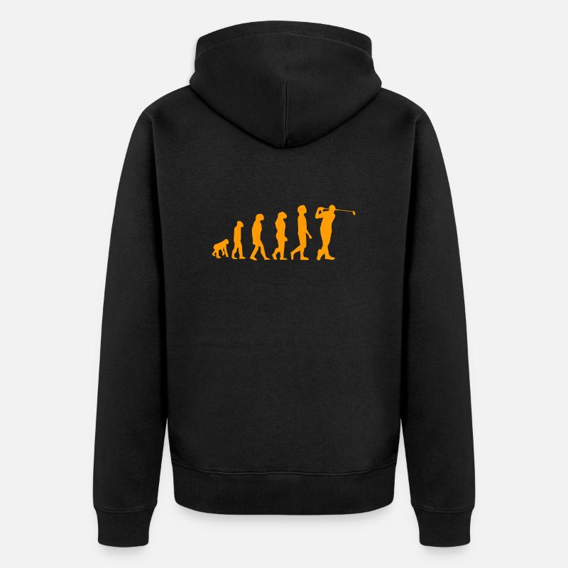 Golf evolution - Unisex Premium Organic Zip Hoodie - black