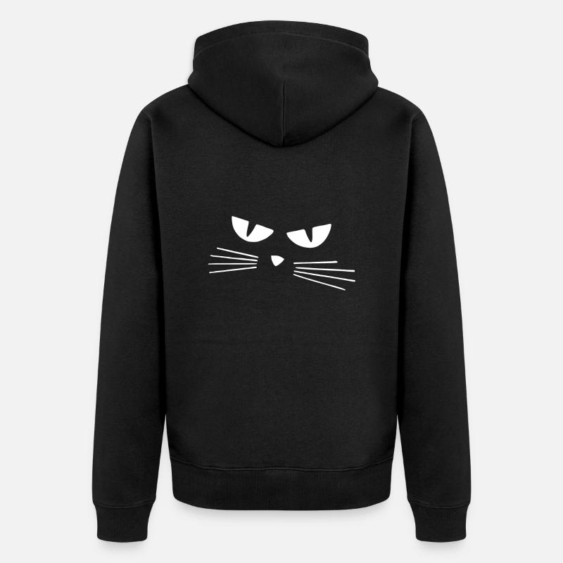 Silhouette yeux de chat - Veste à capuche bio Premium Unisexe - noir