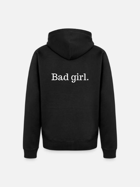 Bad girl | Cool & Funny Design - Unisex Premium Organic Zip Hoodie - black