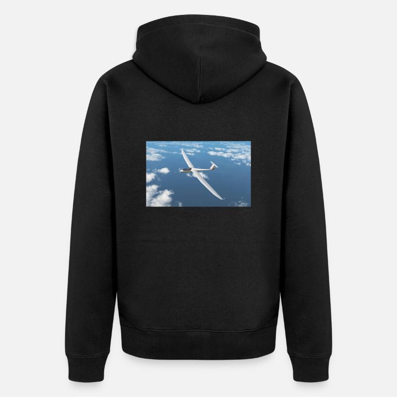 Planeur au-dessus des nuages - Veste à capuche bio Premium Unisexe - noir