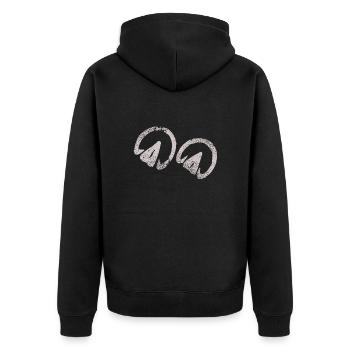 Barhuf Horses Hoof Prints Funny Gift Idea - Unisex Premium Organic Zip Hoodie - black - Back - Nico (187cm)
