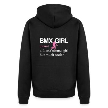 BMX Girl comme une cycliste cycliste normale - Veste à capuche bio Premium Unisexe - noir - Dos - Nico (187cm)