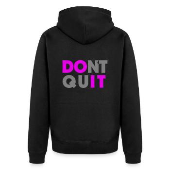 Do it Don't Quit - Unisex Premium Organic Zip Hoodie - black - Back - Nico (187cm)