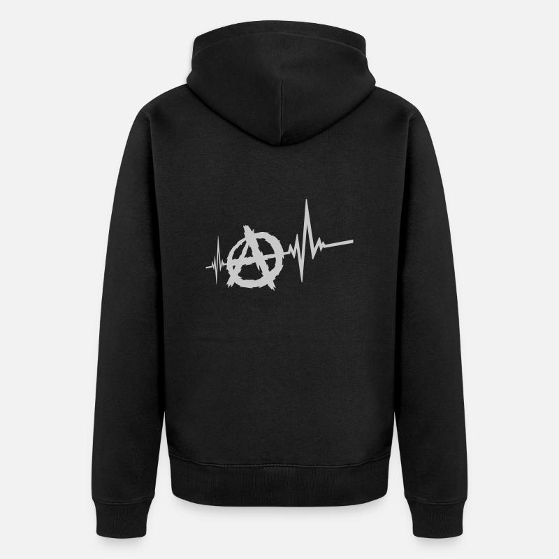 Frequenz Anarchie Symbol Logo - Unisex Premium Bio Zip Hoodie - Schwarz