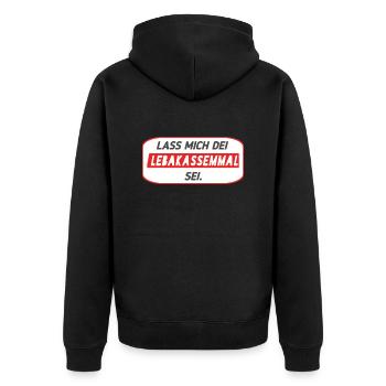Lebakas - Bayern - Unisex Premium Bio Zip Hoodie - Schwarz - Hinten - Nico (187cm)