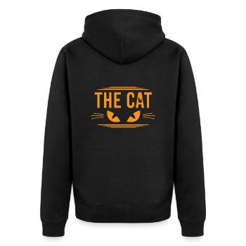The cat yeux de chat et chat dessiné dans alphabet - Veste à capuche bio Premium Unisexe - noir - Dos - Nico (187cm)