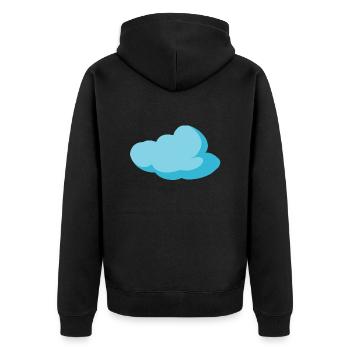 Wolke Blau Cloud Himmel Geschenkidee - Unisex Premium Bio Zip Hoodie - Schwarz - Hinten - Nico (187cm)