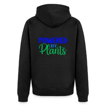 Powered by Plants - Unisex Premium Organic Zip Hoodie - black - Back - Nico (187cm)