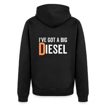 J’ai un gros diesel - Veste à capuche bio Premium Unisexe - noir - Dos - Nico (187cm)