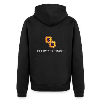 Bitcoin Trading Crypto Aktien - Unisex Premium Bio Zip Hoodie - Schwarz - Hinten - Nico (187cm)
