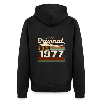 Original 1977 Vintage | Cadeau D’anniversaire 1977 - Veste à capuche bio Premium Unisexe - noir - Dos - Nico (187cm)