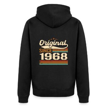Original 1968 Vintage | Cadeau D’anniversaire 1968 - Veste à capuche bio Premium Unisexe - noir - Dos - Nico (187cm)