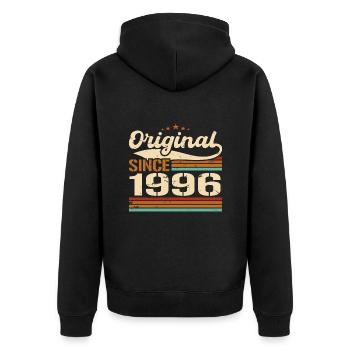 Original 1996 Vintage | Birthday gift 1996 - Unisex Premium Organic Zip Hoodie - black - Back - Nico (187cm)