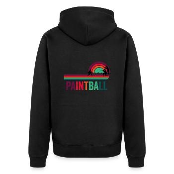 Paintball Retro Vintage - Veste à capuche bio Premium Unisexe - noir - Dos - Nico (187cm)