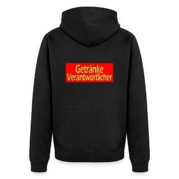GetränkeVerantwortlicher - Unisex Premium Bio Zip Hoodie - Schwarz - Hinten - Nico (187cm)