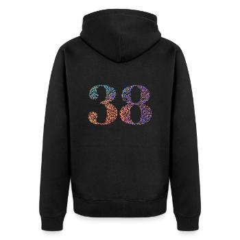 38th Birthday Leopard - Unisex Premium Organic Zip Hoodie - black - Back - Nico (187cm)